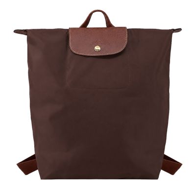LONGCHAMP LE PLIAGE系列再生尼龍摺疊後背包(中/摩卡)