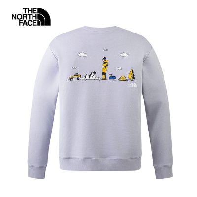 【The North Face 官方旗艦】【uncle belly】The North Face北面男女款紫色趣味印花長袖大學T｜8HNFBOB