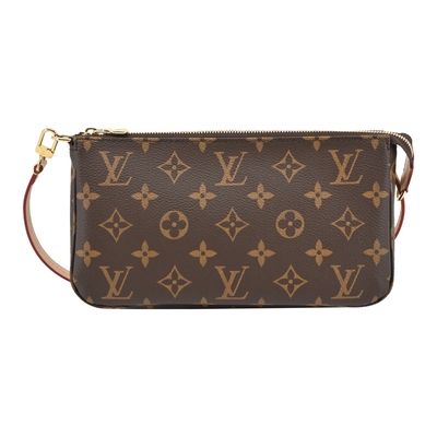 LOUIS VUITTON路易威登 Louis Vuitton 經典 Monogram 帆布長揹帶肩提包(卡其)M40712