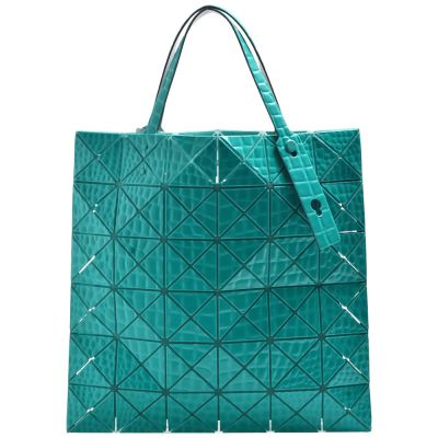 ISSEY MIYAKE 三宅一生BAOBAO立體壓紋透光幾何方格6X6手提/托特包(翠綠色)