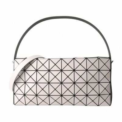 ISSEY MIYAKE  BAOBAO 幾何方格4x6方型手提/斜背包(霧面米)中款