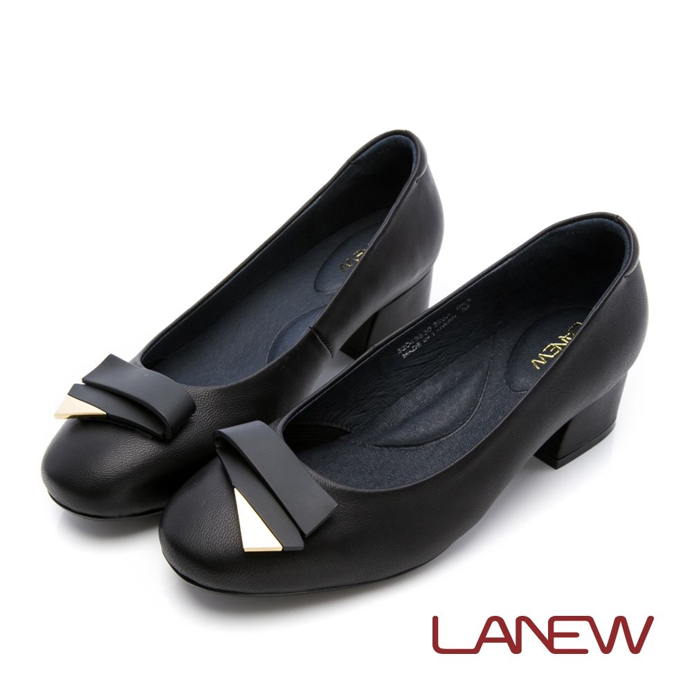 LA NEW 羊皮粗跟 淑女鞋(女232043630) (黑)