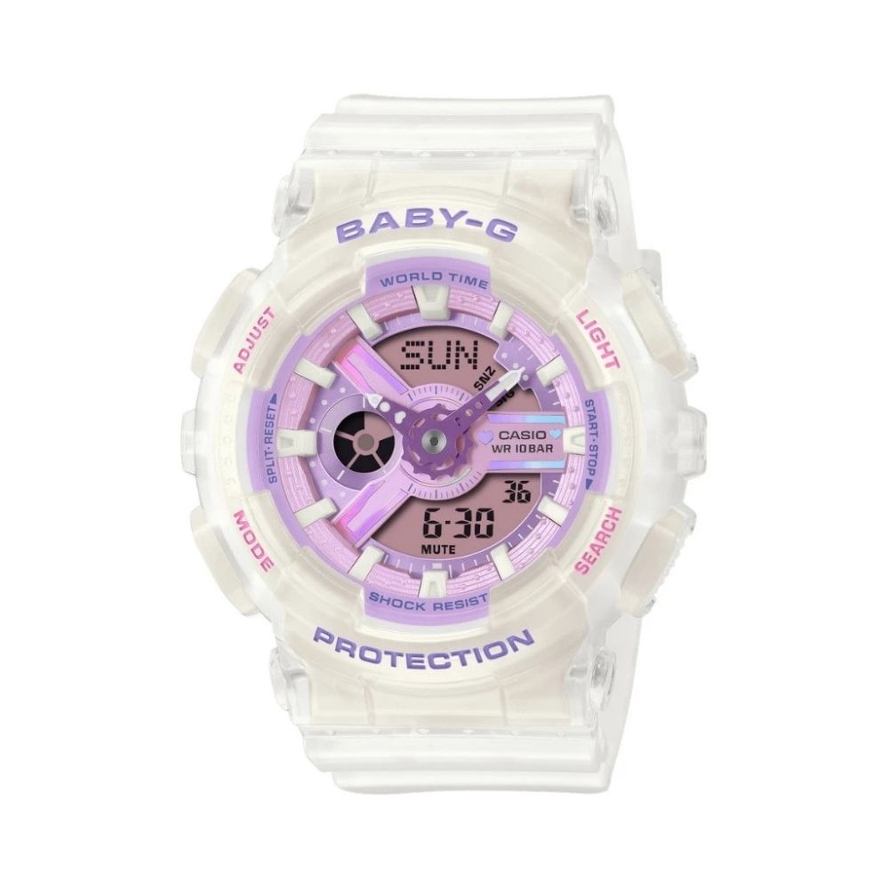 CASIO卡西歐 BABY-G 柔和色調 甜美時尚 透紫 BA-110PS-7A_43.4mm