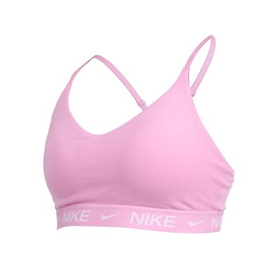 NIKE 女輕度支撐運動內衣-DRI FIT 韻律 瑜珈 運動背心 BRA FD1063-621 粉紅白