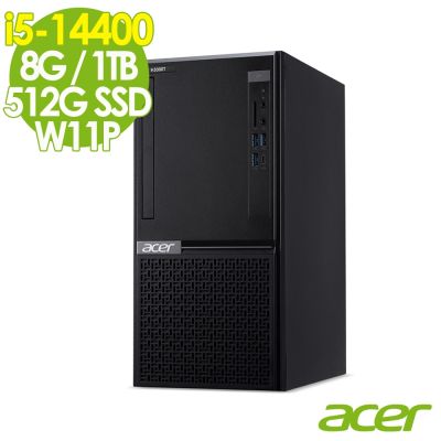 Acer 宏碁 VH3760T 桌上型電腦 (i5-14400/8G/1TB+512G SSD/W11P)