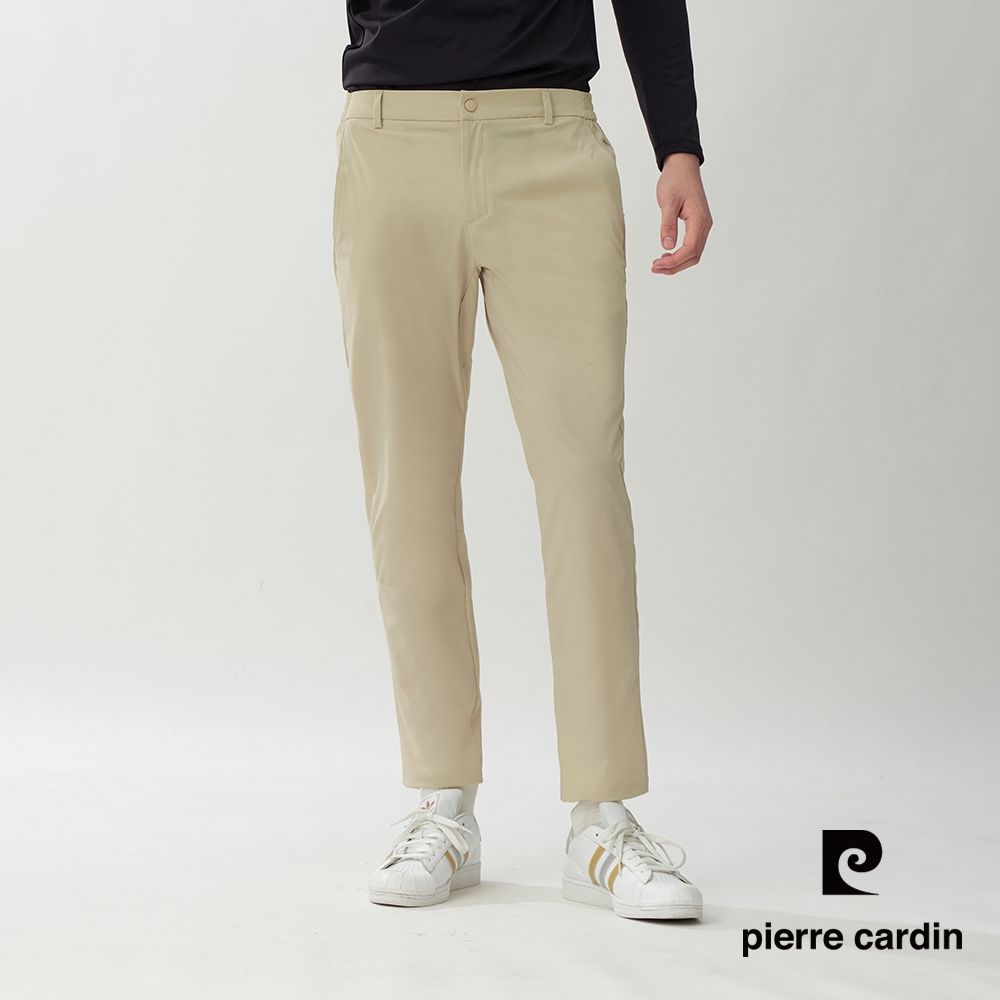 pierre cardin 皮爾卡登 網路獨家 男女款 透氣速乾休閒長褲(多色任選) (男款-淺卡其色)