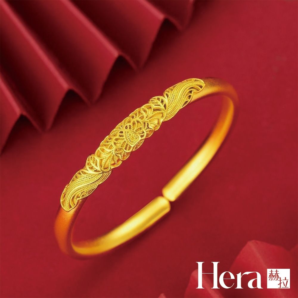 【HERA 赫拉】古法沙金花開富貴開口手鐲 H115072303