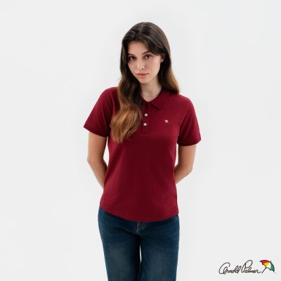 Arnold Palmer 女裝-小傘刺繡短袖POLO衫-紅色
