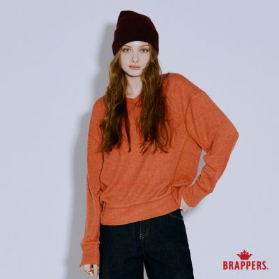 BRAPPERS 女款 經典V領拼接上衣-橘
