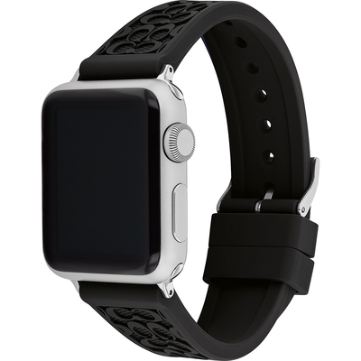 COACH Apple Watch 錶帶 38/40mm 適用 矽膠錶帶 寵愛媽媽 送禮推薦- 黑色(不含手錶)