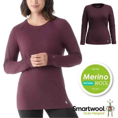 【SmartWool】女 All-season 美麗諾羊毛內著半開襟長袖衛生衣.內搭衣.貼身內衣.打底衣.T恤/ SW016913-L83 茄子色