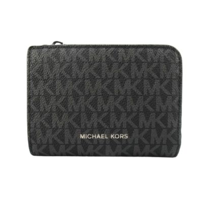 MICHAEL KORS COOPER滿版LOGO雙折皮夾36F2LCOF3B(黑灰)