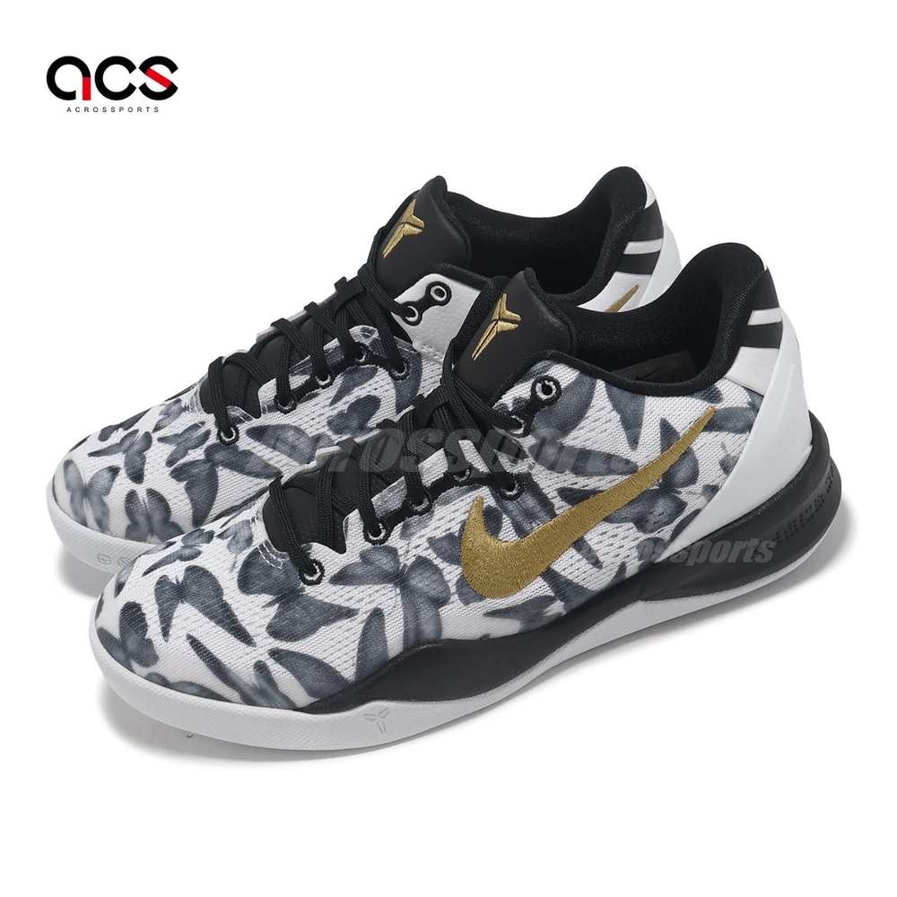 Nike 籃球鞋Kobe VIII GS 大童女鞋黑白金Mambacita GIGI 曼巴FN0266