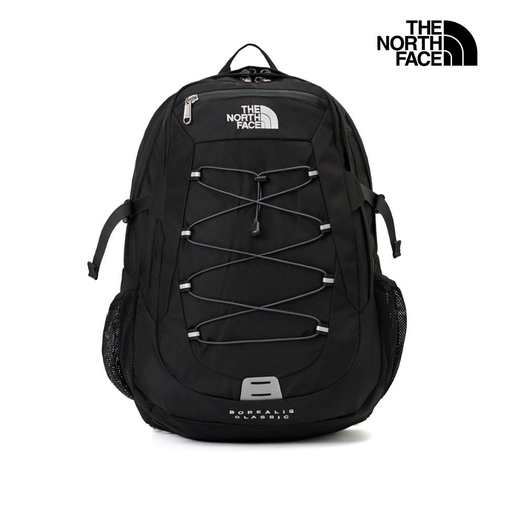 【The North Face 官方旗艦】 北面男女款黑色DWR防潑水休閒後背包｜CF9C4GZ 筆電包/登山包