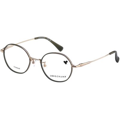 LONGCHAMP 純鈦 光學眼鏡(卡其綠配淡金色)LO2520LBJ