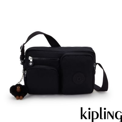 Kipling 率性曜石黑多層收納側背包-ABERDEEN
