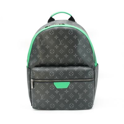 LOUIS VUITTON路易威登 Louis Vuitton LV路易威登 Discovery Backpack PM 老花帆布拚綠色帆布後背包(M25887-黑灰)