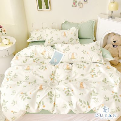 【DUYAN 竹漾】精梳純棉單人二件組＋雙人鋪棉兩用被 / 春日萌兔 台灣製
