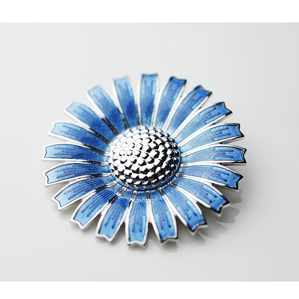 Georg Jensen Daisy 純銀藍瓷琺瑯雛菊胸針44mm | 耳環/其他| Yahoo購物中心