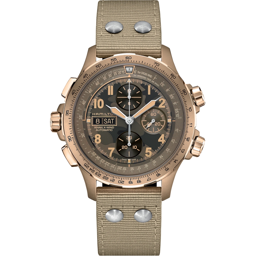 Hamilton Khaki Aviation卡其航空系列 X-Wind軍風自動上鍊計時腕錶(H77916920)-45mm