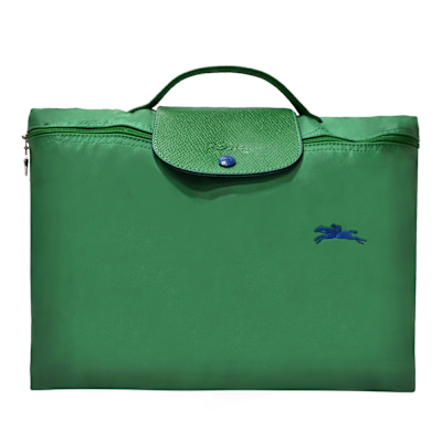 【LONGCHAMP】L2182619P25 經典摺疊短把尼龍公事包 (綠色)