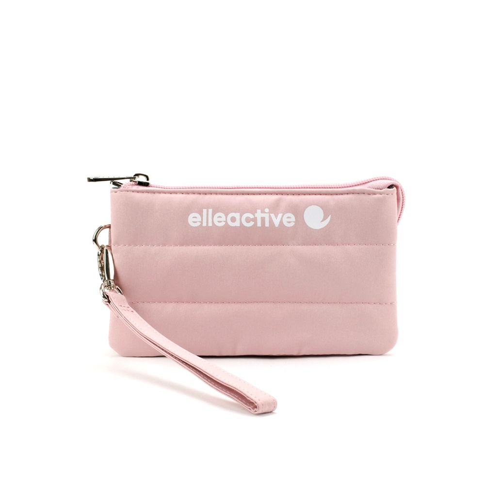 【ELLE Active】蓬蓬雲朵系列-三層零錢包/手腕包-櫻花粉