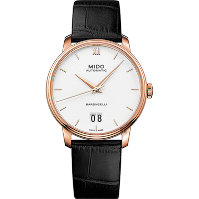 MIDO 美度 官方授權 BARONCELLI 永恆 III 大日期機械錶 開學換新季 送禮推薦-40mm M0274263601800
