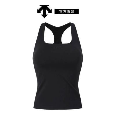 【DESCENTE】迪桑特 女士 專業健身中等支撐運動背心 BraTop(黑色)