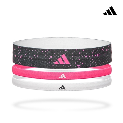 adidas 愛迪達 止滑運動髮帶組 (炫彩黑/夢幻粉/純淨白)