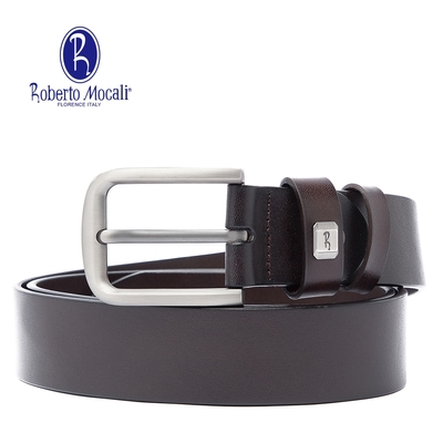 【Roberto Mocali】(RM-8203CFF)扣洞式皮帶-咖啡色