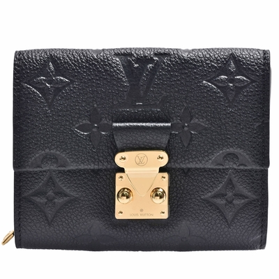 LOUIS VUITTON路易威登 LV M80880經典Metis Empreinte壓花牛皮壓釦三折短夾(黑色)