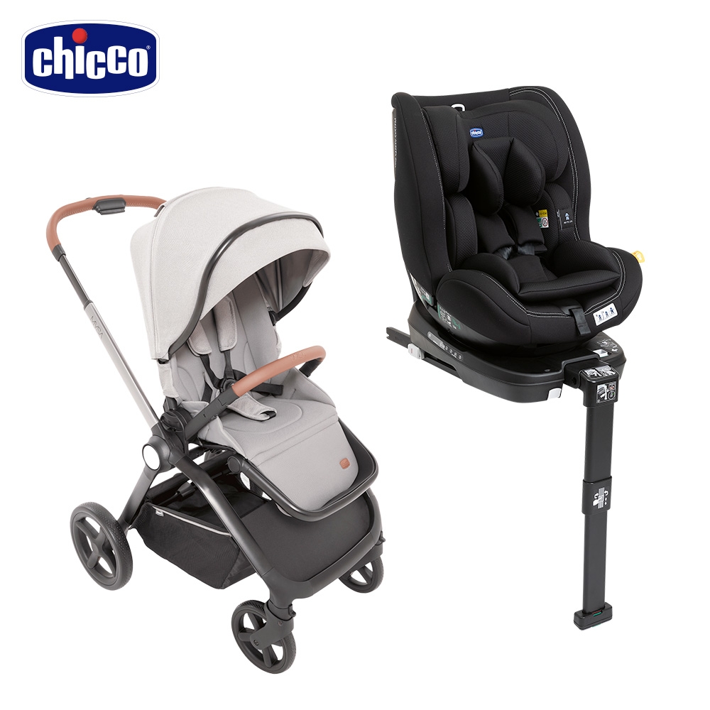chicco官方直營-Mysa 時尚手推車+Seat3Fit Isofix 安全汽座 (銀葉灰)