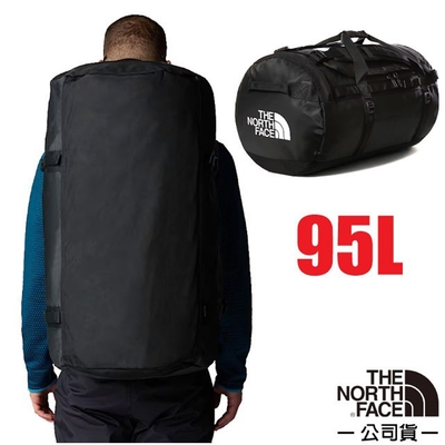 【The North Face】BASE CAMP DUFFLE(L) 多功能背提兩用行李包95L.超大容量雙肩後背包.行李袋_52SB-53R 宇宙黑