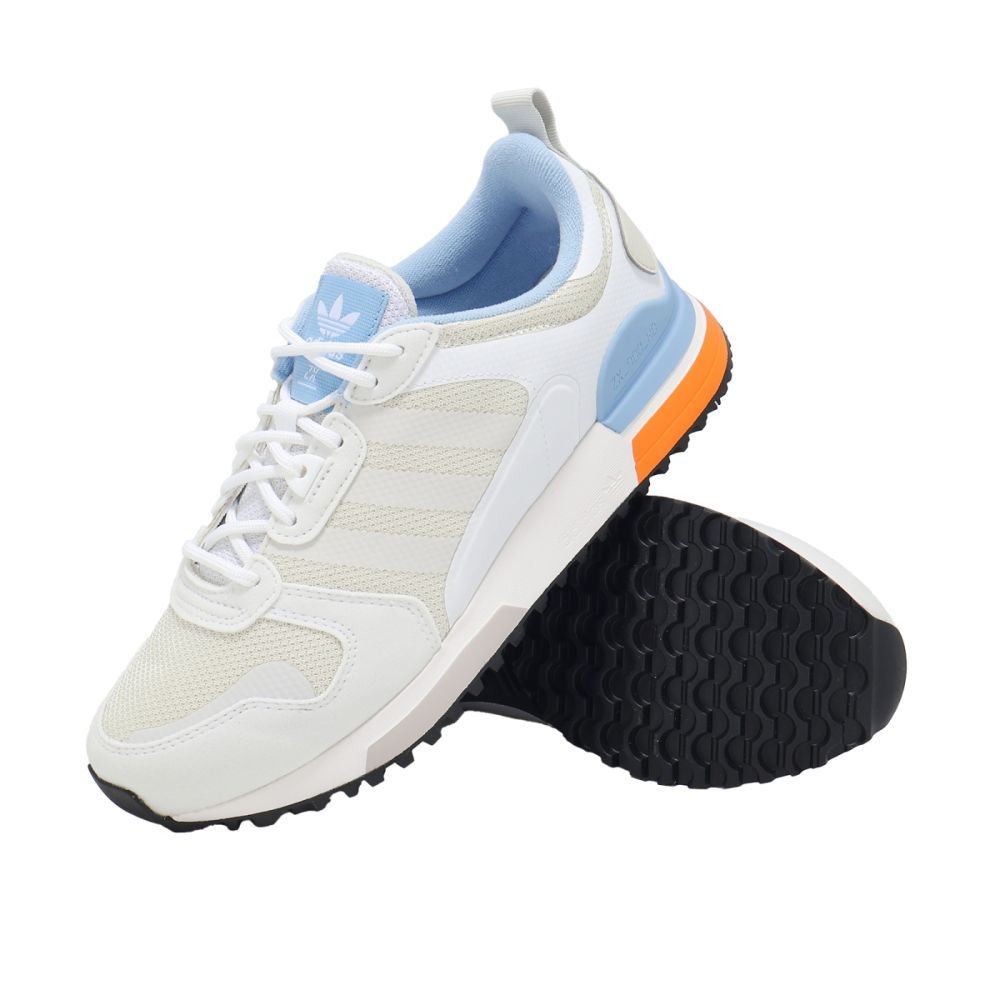藍  adidas 愛迪達休閒鞋ZX 700 HD J 大童女鞋白藍復古拼接運動鞋HP8872