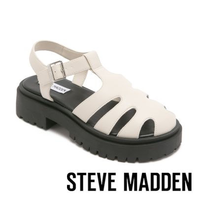 STEVE MADDEN-經典素面羅馬厚底涼鞋 MINSK-白色