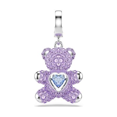 SWAROVSKI 施華洛世奇 Idyllia Charm 紫色泰迪熊水晶吊飾 寵愛媽媽 送禮推薦 5745610