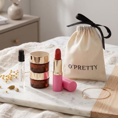 ESTEE LAUDER 雅詩蘭黛 亮眼全能楓葉唇彩香氛組-特潤眼霜5mlX2+絕美唇膏#333+JM小香+收納袋