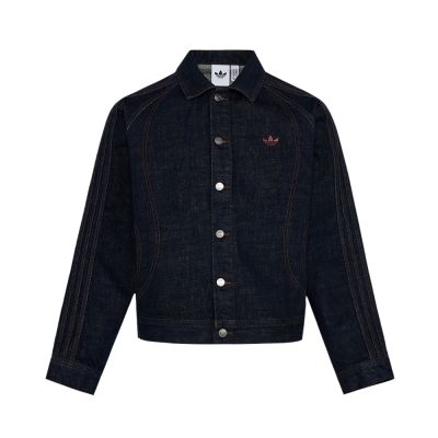 Adidas Vday Dnm Jkt 男款 黑色 復古 經典 丹寧 外套 KT6338