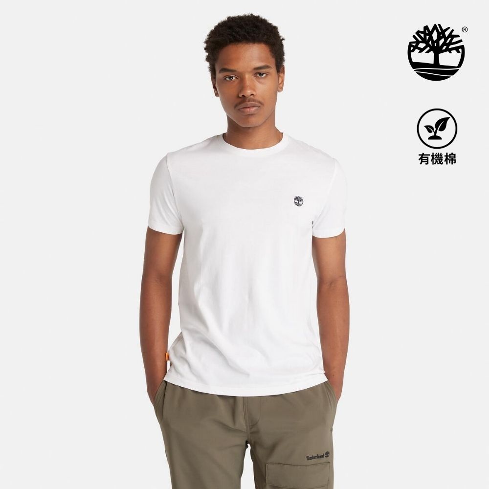 Timberland官方旗艦 男款白色休閒短袖T恤|A2EKJ100