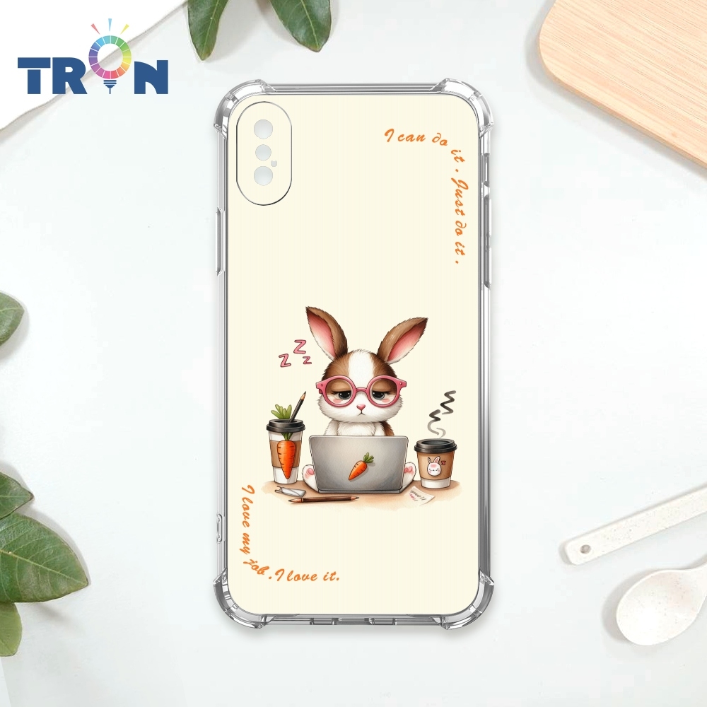 TRON IPhone X/XS 小動物不想上班 兔狗貓 四角防摔 軟殼 手機殼