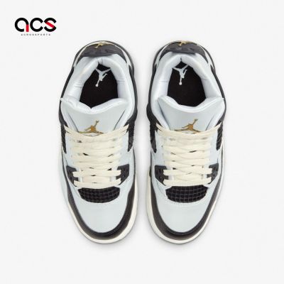Nike 休閒鞋Air Jordan 4 Retro GS 大童女鞋Pure Platinum 銀黑FZ8585