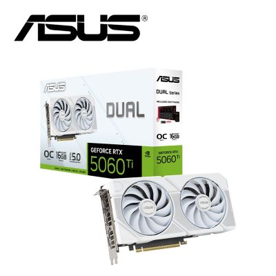 華碩 DUAL-RTX5060TI-O16G-WHITE 顯示卡+華碩 ROG STRIX LC III 240 ARGB 白龍三代