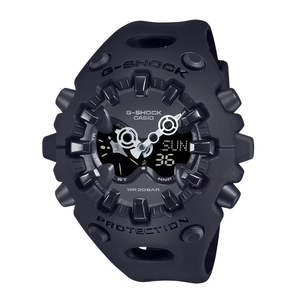 CASIO卡西歐 G-SHOCK 絕對強悍 金屬錶盤 雙顯錶款_GA-V01-1A_58.2mm