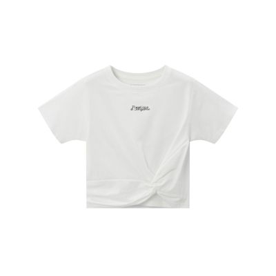 GIORDANO 童裝優雅精緻蕾絲純棉短袖上衣