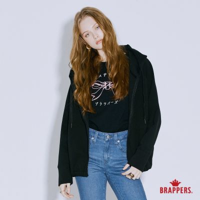 BRAPPERS 女款 寬版連帽外套-黑
