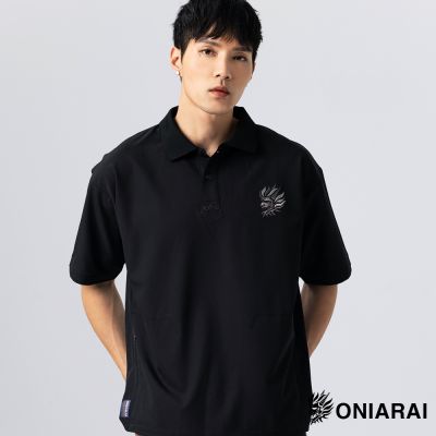 鬼洗 BLUE WAY – 都市遊俠多功能落肩短袖POLO衫(黑)