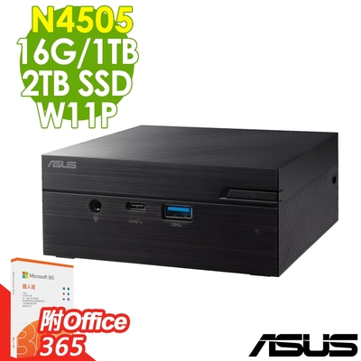 ASUS華碩 ASUS 華碩 PN41-N45Y4ZA 迷你商用電腦 (N4505/16G/1TB SSD+2TB HDD/W11P)+Office365