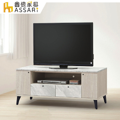 ASSARI-若娜白橡色4尺電視櫃(寬120x深40x高50cm)