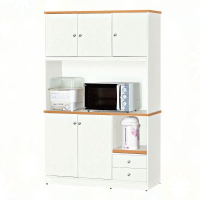 文創集-南亞塑鋼  山亞 南亞塑鋼4.2尺五開門二抽拉盤高電器櫃/餐櫃/收納櫃組合-125.9x40.8x180m免組