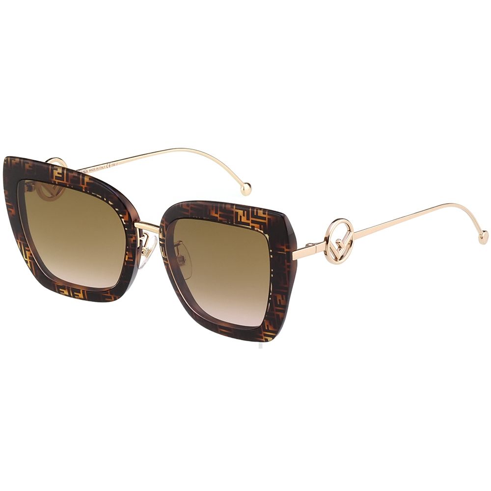 FENDI 雙F紋路 太陽眼鏡(咖啡色)FF0424FS